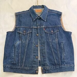 Vintage 80s Levis Type 3 Denim Trucker Vest Mens‎ Jeans 40 Fall Out Boy Band